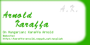 arnold karaffa business card